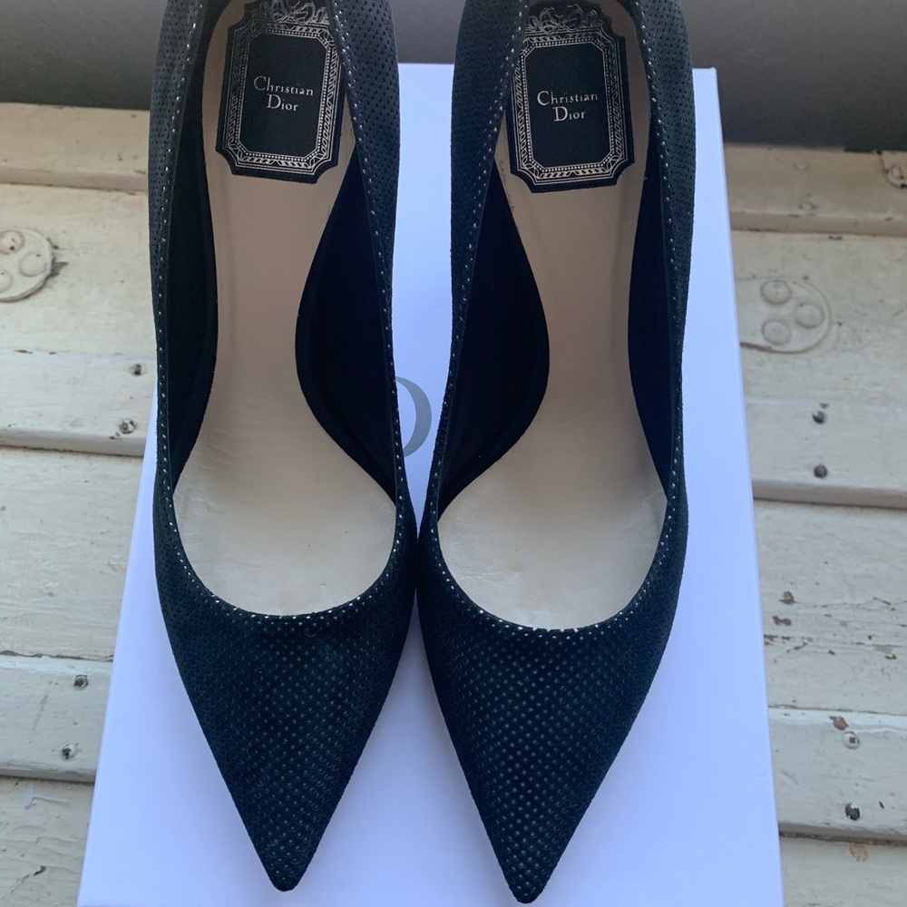 Authentic Christian Dior Laser Cut Suede Pumps
